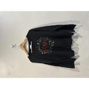 New York & Company “Merry” Holiday Lights Sweater Black XL